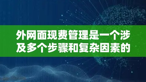 外网面现费管理是一个涉及多个步骤和复杂因素的流程,以下是一步步的指南,帮助您理解和管理外网面现费 外网面现费管理是一个涉及多个步骤和复杂因素的流程,以下是一步步的指南,帮助您理解和管理外网面现费