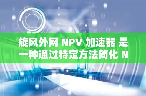 旋风外网 NPV 加速器 是一种通过特定方法简化 NPV 计算，尤其在 多个项目 和 复杂现金流下使用，以提高效率和准确性。以下是对该概念的详细解释