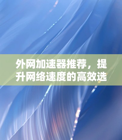 外网加速器推荐,提升网络速度的高效选择 外网加速器推荐,提升网络速度的高效选择