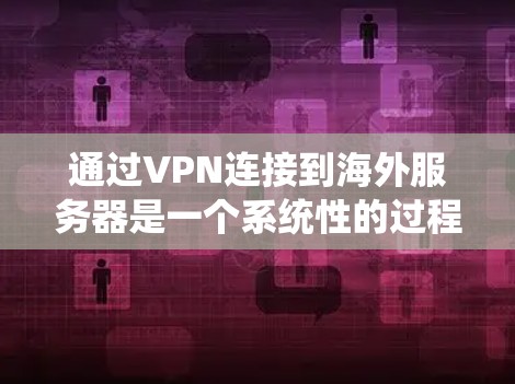 通过VPN连接到海外服务器是一个系统性的过程，涉及多个步骤和注意事项。以下是对该过程的详细分步指南